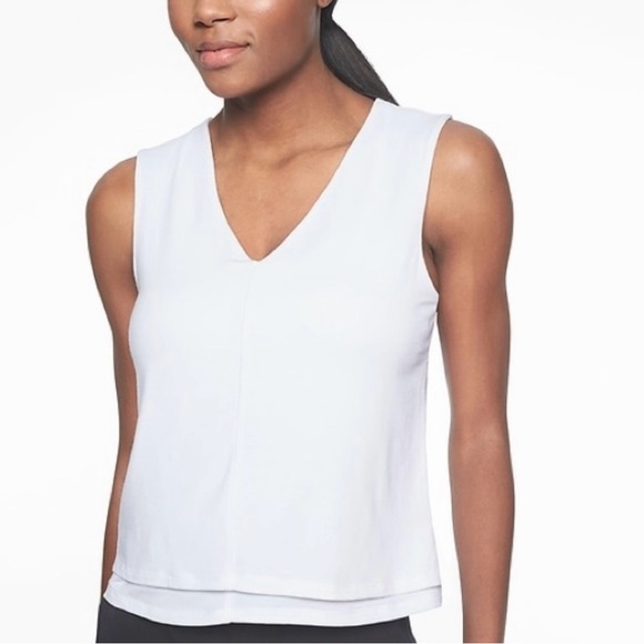 Athleta Tops - ATHLETA | essence double layer tank in white size medium